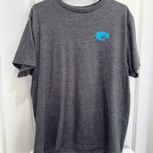 Costa Gray Tee with Blue Logo